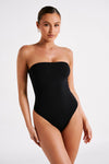 Leighton Recycled Nylon Strapless Bodysuit - Black