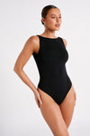 Fiona Recycled Nylon Low Back Bodysuit - Black