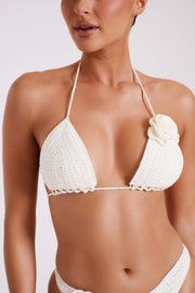 Verali Rose Crochet Bikini Top - Ivory