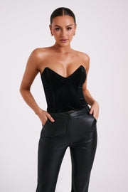 Chaya Velvet Pointed Corset - Black