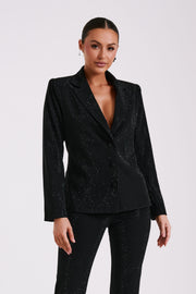 Rhett Square Diamante Jacket - Black