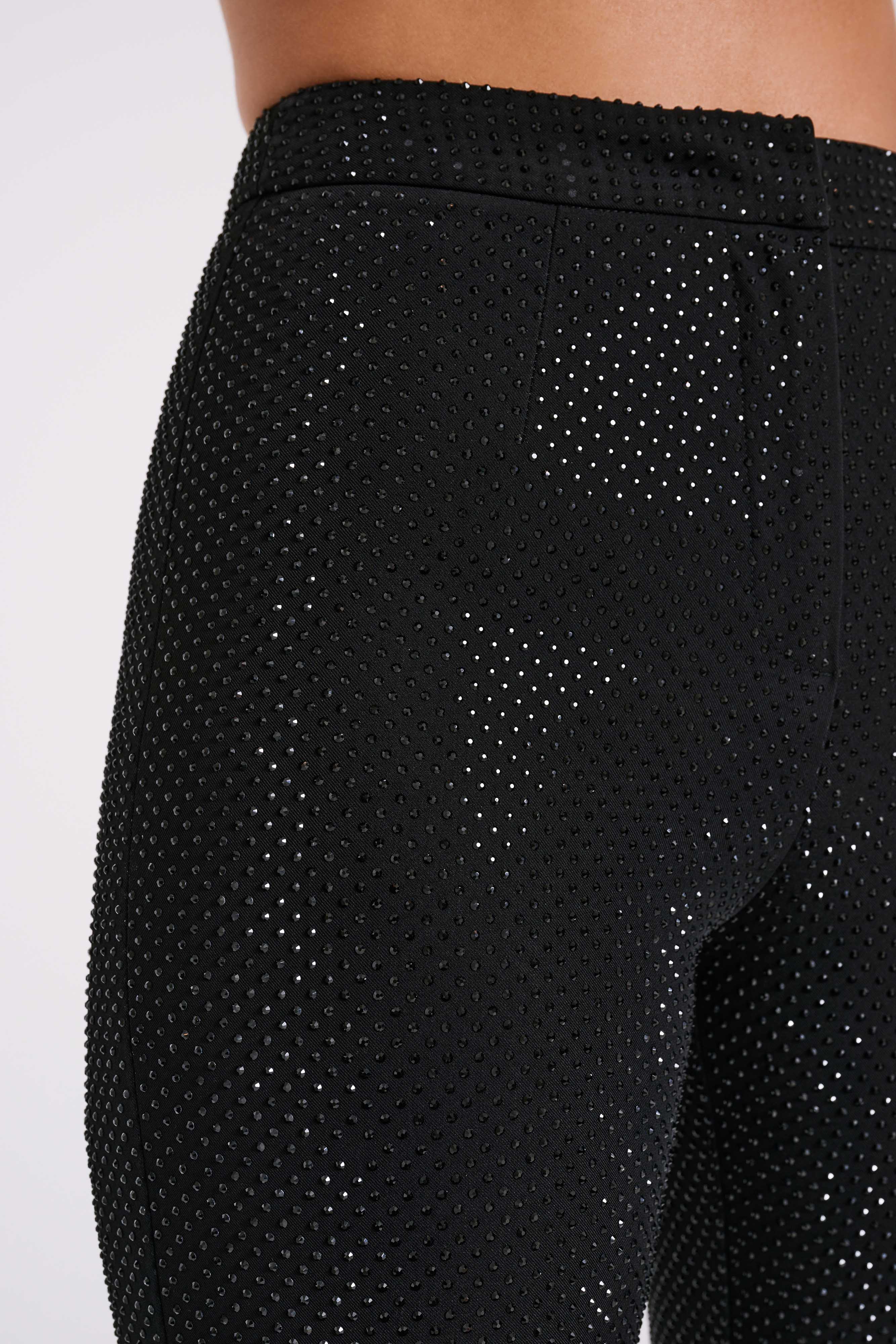 Kaycee Straight Leg Diamante Pants - Black | MESHKI