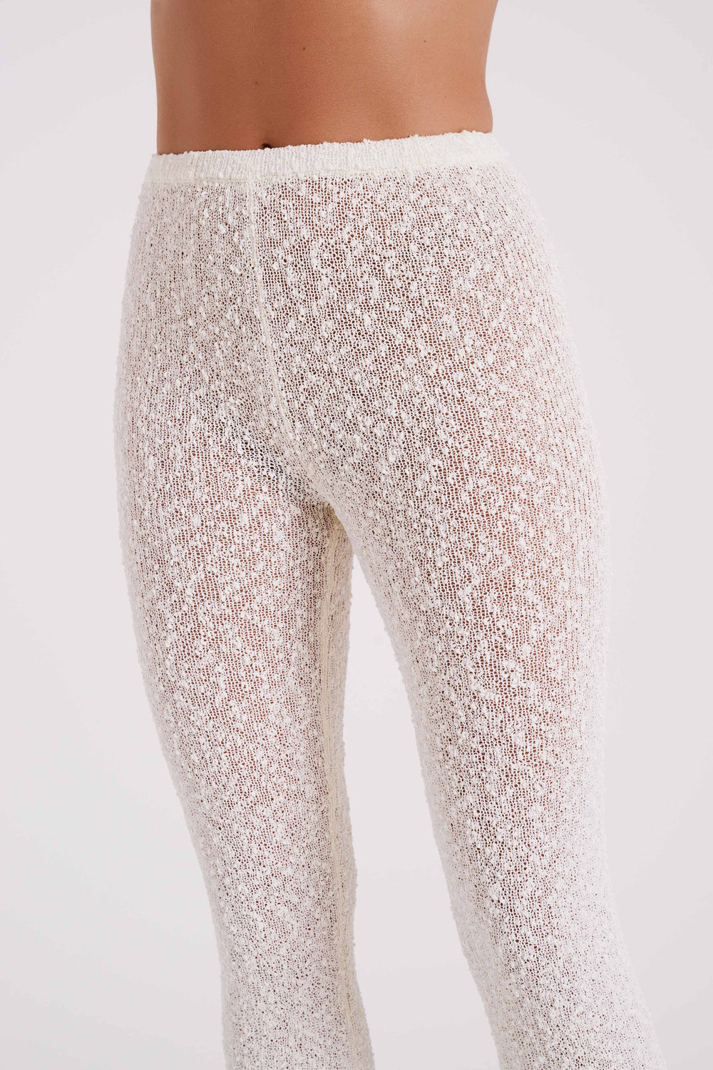 Irma Flared Boucle Pants - Cream