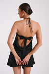 Atlas Satin Bow Mini Dress - Ivory