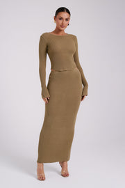 Maribelle Knit Long Sleeve Top - Olive