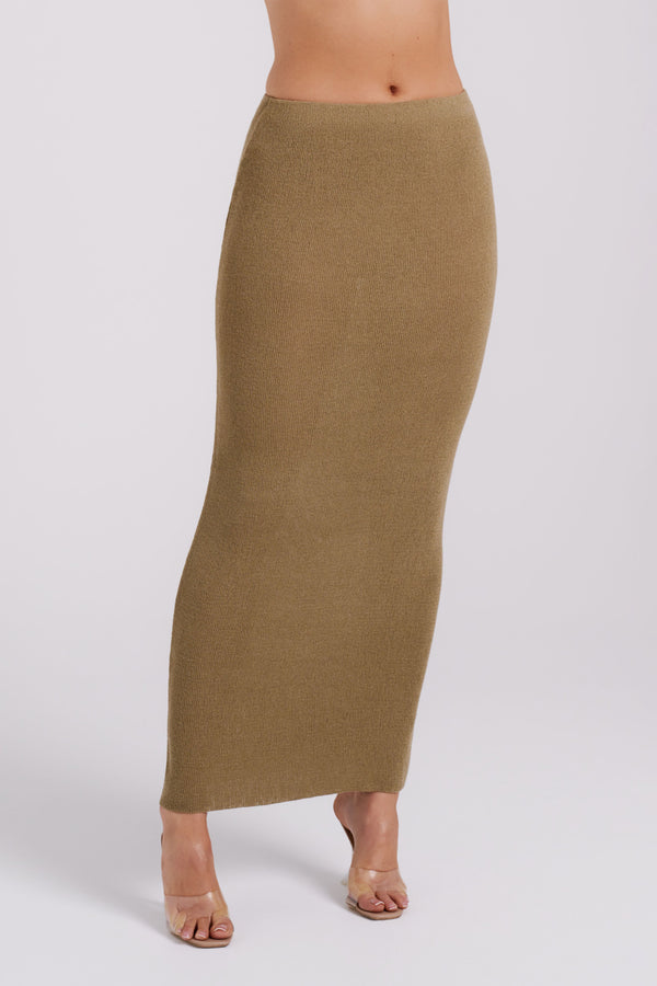 Maribelle Knit Maxi Skirt - Olive