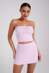 Kyra Waffle Knit Tube Top - White