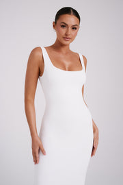 Aubree Recycled Nylon Fishtail Maxi Dress - White