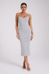 Alexis Ribbed Cami Midi Dress - White