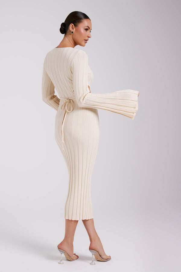Elodie Knit Midi Dress - Cream