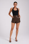 Ingrid Faux Leather Shorts - Black