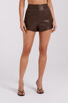 Ingrid Faux Leather Shorts - Black