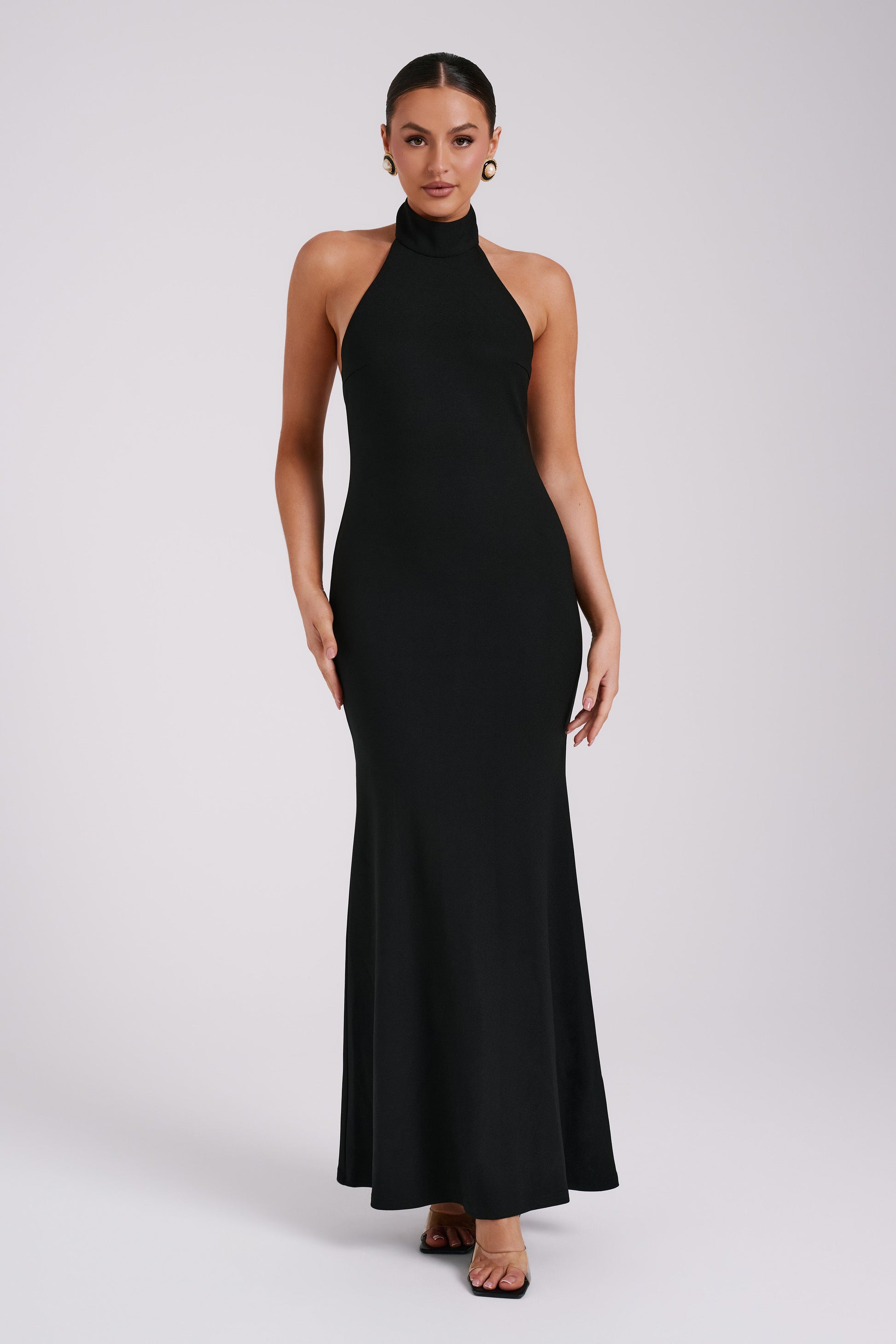 Genesis High Neck Maxi Dress - Black