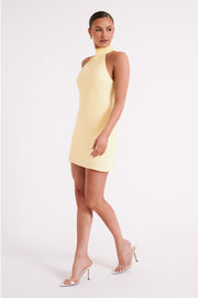 Claire Matte A Line Mini Dress - Light Yellow