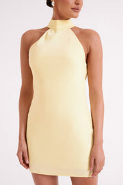 Claire A Line Mini Dress - Light Yellow