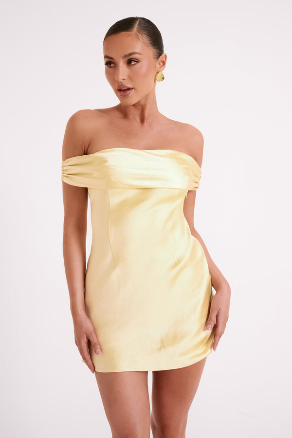 Cher Satin Strapless Mini Dress - Butter