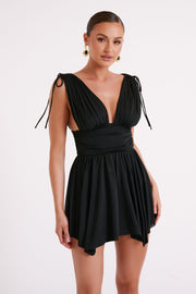 Anya Slinky A-Line Mini Dress - Black