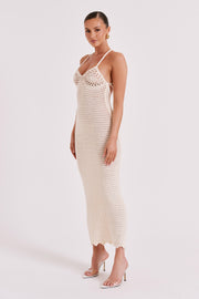 Monica Crochet Knit Maxi Dress - Ivory