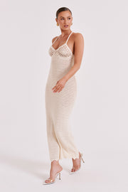 Monica Crochet Knit Maxi Dress - Ivory