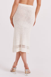 Paris Crochet Midi Skirt - Ivory