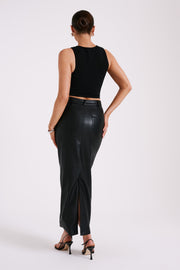 Luci Beaded Flower Mesh Top - Black
