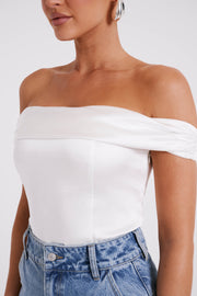 Anysa Satin Strapless Top - Ivory