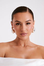 Zadie Oversized Double Teardrop Earrings - Silver