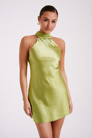 Claire A Line Mini Dress - Parakeet Green