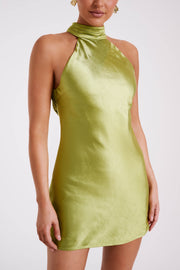 Claire A Line Mini Dress - Parakeet Green