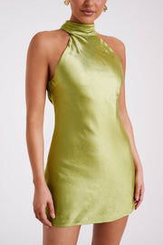 Claire A Line Mini Dress - Parakeet Green
