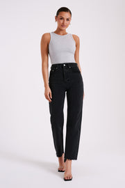 Zanna Ribbed Tank Top - Grey Marle