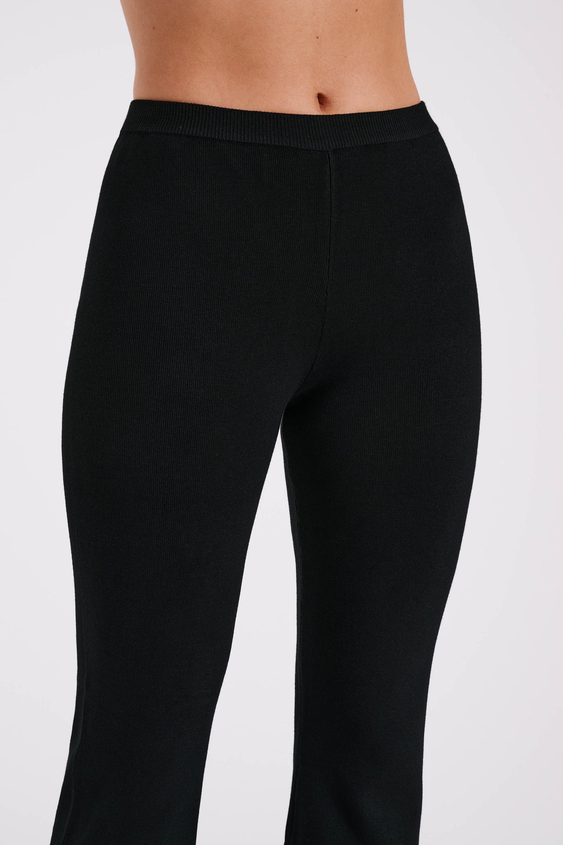 Rosetta Flare Knit Pants - Black #2