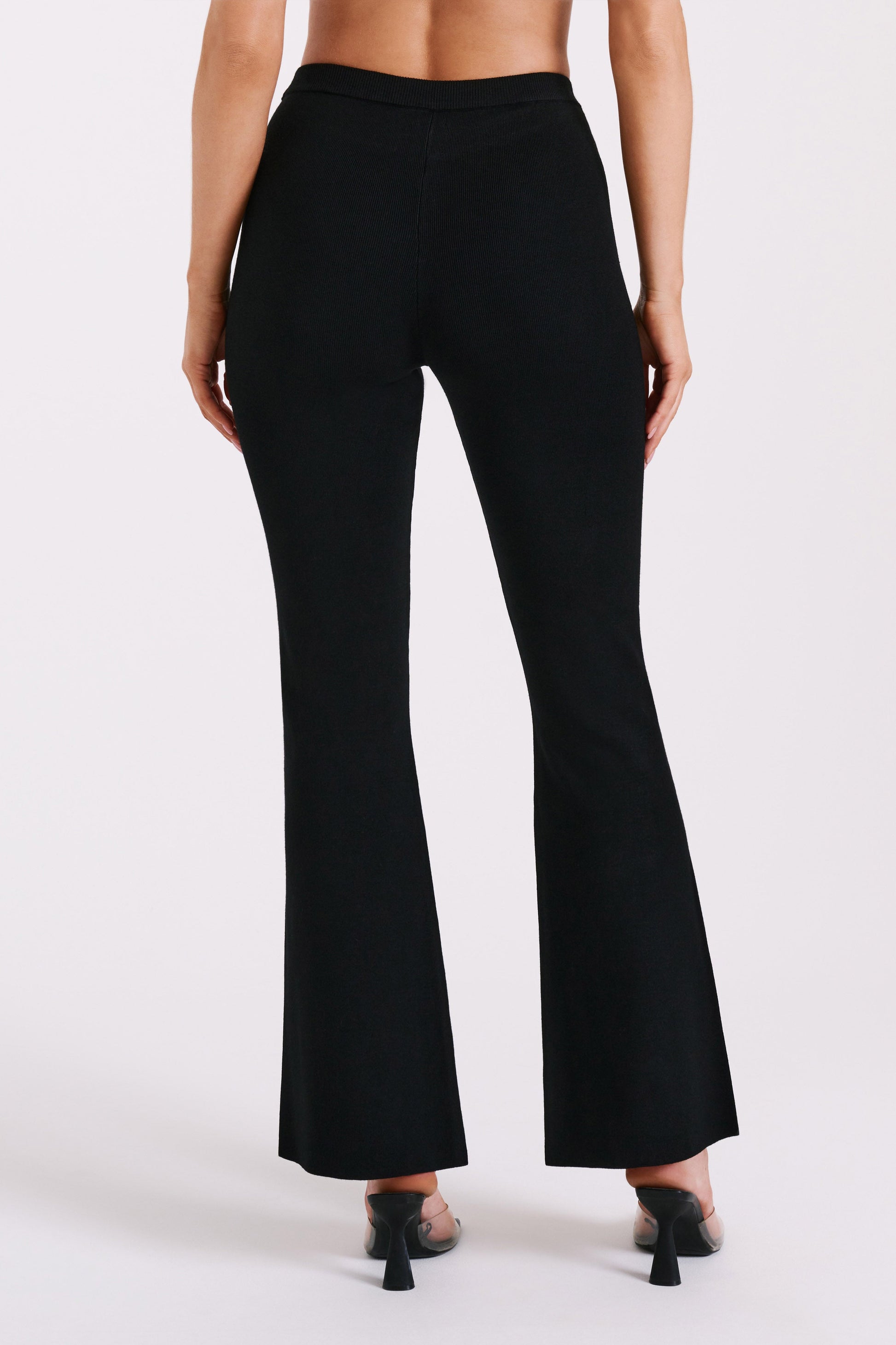 Rosetta Flare Knit Pants - Black #3