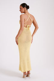 Monica Crochet Knit Maxi Dress - Butter