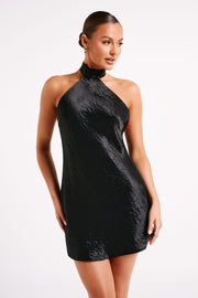 Cartia Bow Halter Micro Mini Dress - Black