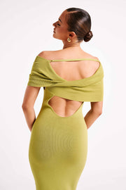 Terese Off Shoulder Knit Maxi Dress - Parakeet Green