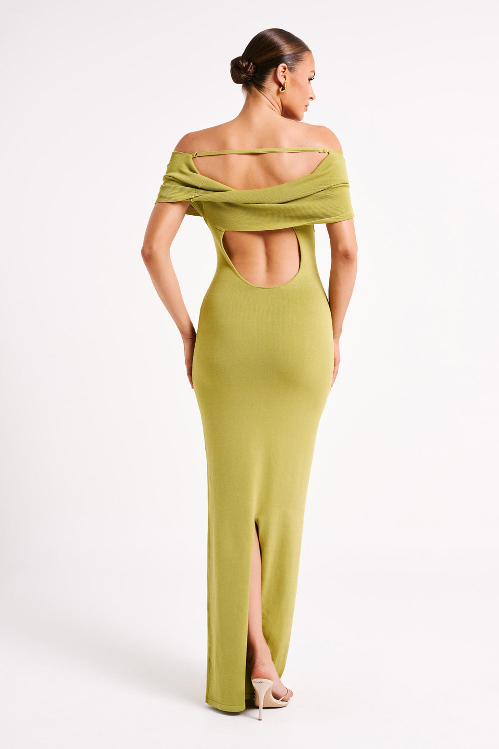 Terese Off Shoulder Knit Maxi Dress - Parakeet Green