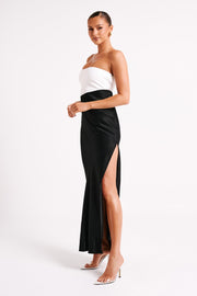 Miranda Contrast Maxi Dress - Black/White