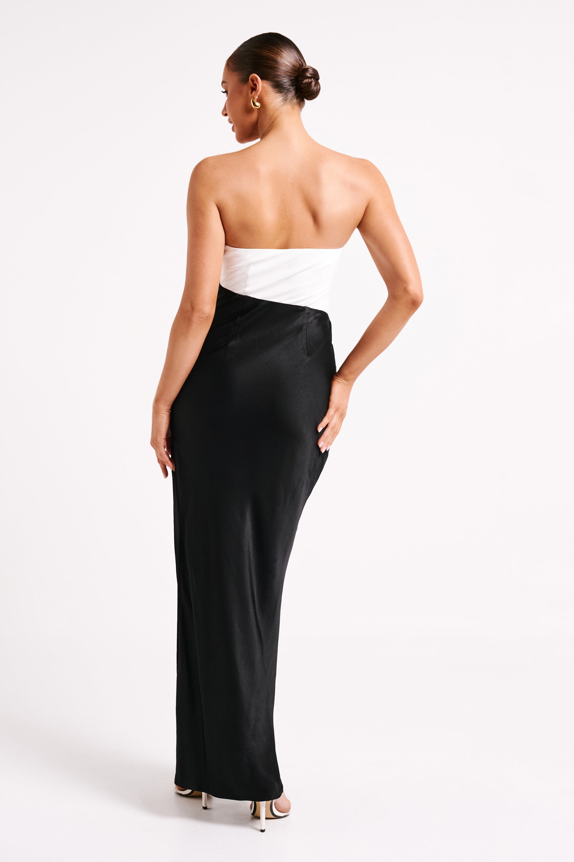 Miranda Contrast Maxi Dress - Black/White #2