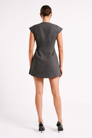 Kiernan Textured Sleeveless Blazer Dress - Charcoal
