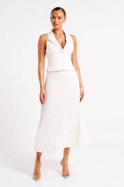 Twyla Pleated Suiting Maxi Skirt - Ivory