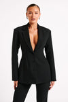 Greer Hourglass Suiting Blazer - Dark Chocolate