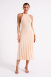 Adrienne Halter Neck Midi Dress - Tan