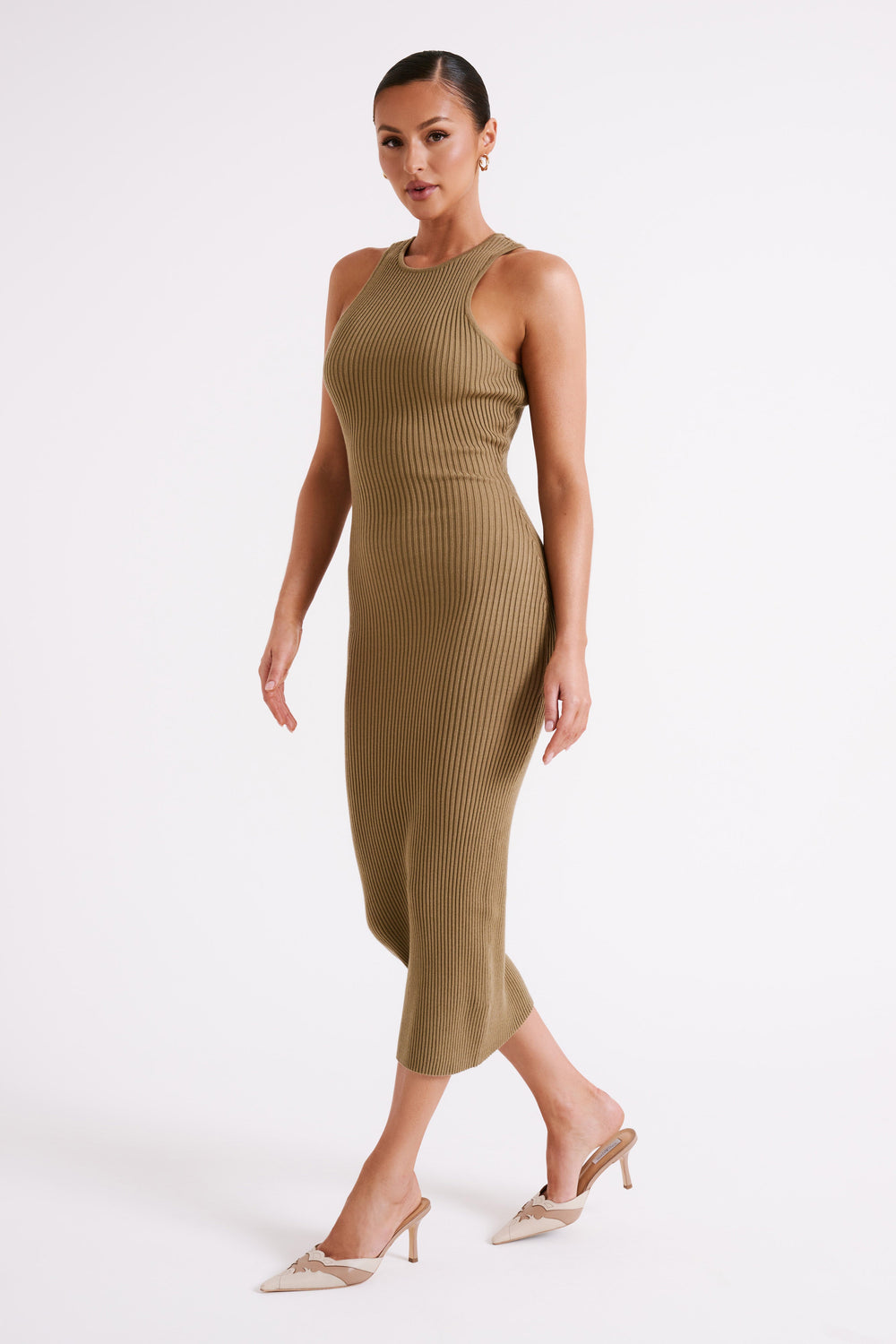Sienna Midi Knit Dress - Olive