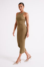 Sienna Midi Knit Dress - Olive
