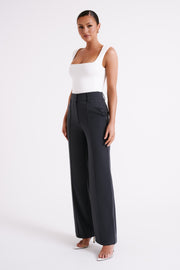 Lisa High Waist Suiting Trousers - Charcoal