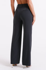 Lisa High Waist Suiting Trousers - Charcoal