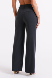 Lisa High Waist Suiting Trousers - Charcoal