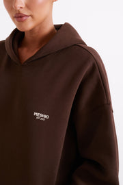 Bernie Oversized Unisex Hoodie - Dark Chocolate