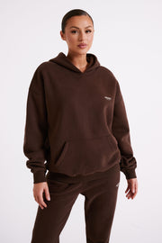 Bernie Oversized Unisex Hoodie - Dark Chocolate